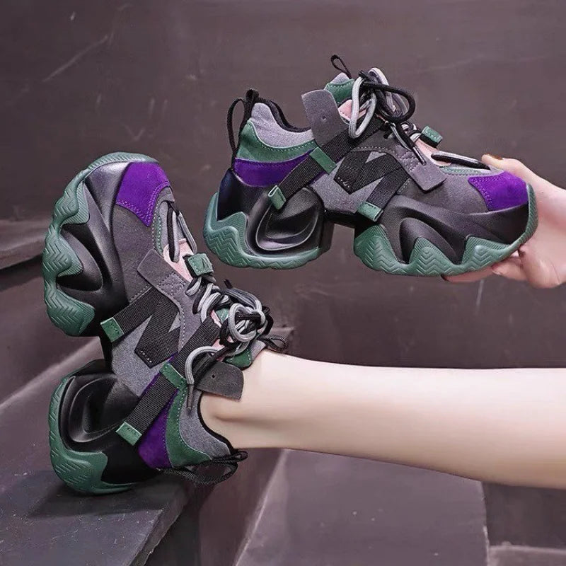 Womens Sneakers Shoes 2024 Fashion Platform Tennis Female Woman-shoes Designer Thick Sole Trainers Casual New Roses High Lace-Up