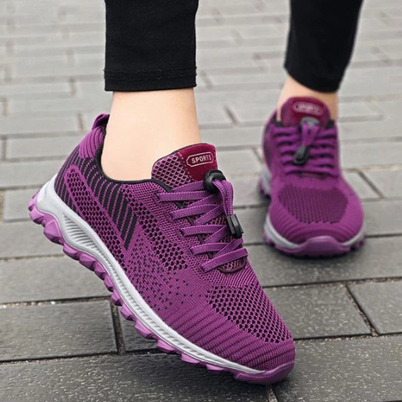 2025 Women Sneakers Fashion Platform Lace Up Casual Sports Shoes Comfortable Running Ladies Vulcanized Shoes Female Footwear