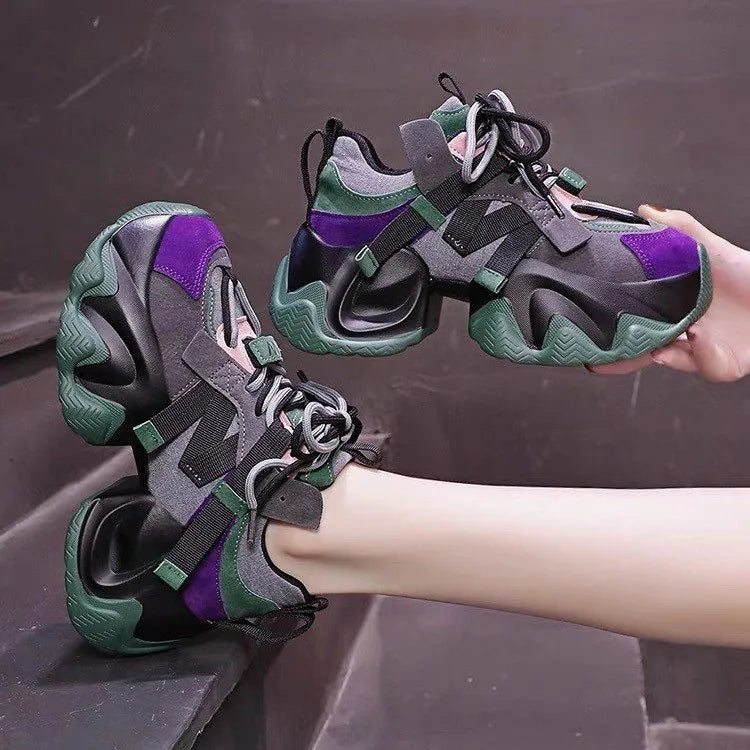 Womens Sneakers Shoes 2024 Fashion Platform Tennis Female Woman-shoes Designer Thick Sole Trainers Casual New Roses High Lace-Up