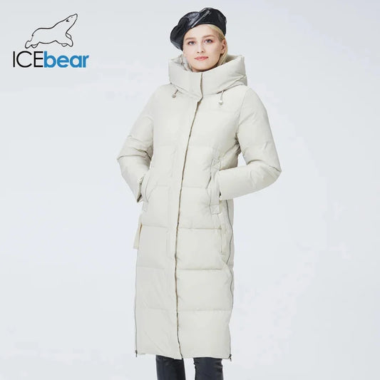 ICEbear-Long Hooded Jacket for Women, Fashionable Clothing, Winter Coat, GWD22580D, 2023 New