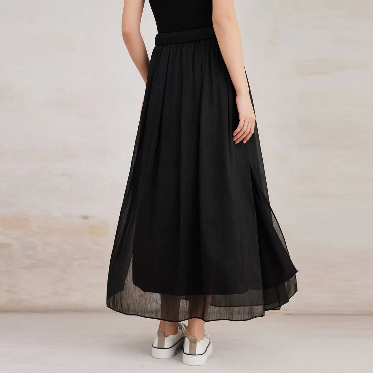 K3069W 75% linen 25% silk  High Quality Luxury Women's Clothing Spring Summer  skirts