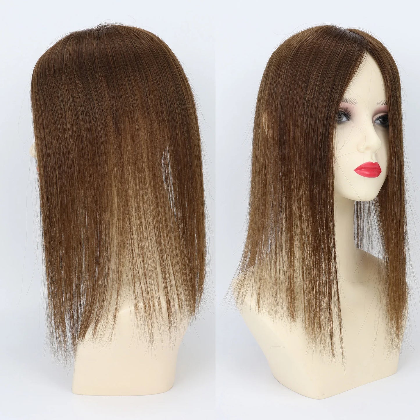 8x12cm Human Hair Topper Silk Top Remy European Hair Full Hand Made Silk Base Soft Breathable with Clips in Various Color Choice