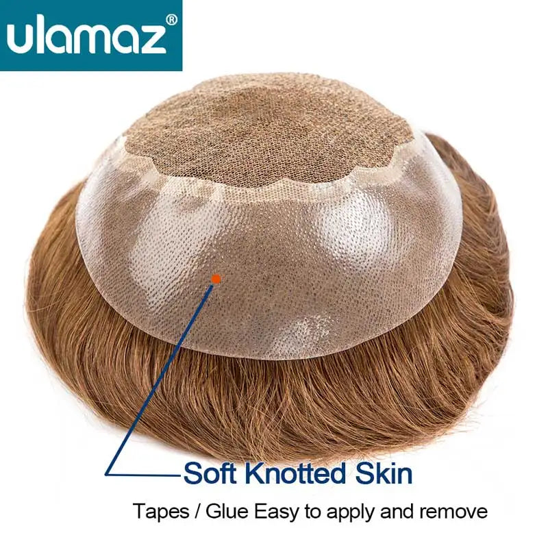 Long Hair Toppers For Women Lace Pu Bleach Knots Hair Topper Human Hair Women's Wigs Natural Hair Straight Hair Woman Wigs 7"x9"