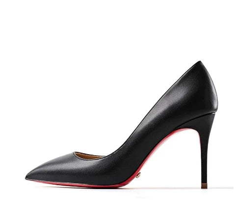 HLTINO 12CM Brown Patent Leather Pumps Women Red Bottom Heels Elegant High Heeled Stilettos Evening Shoe for Party