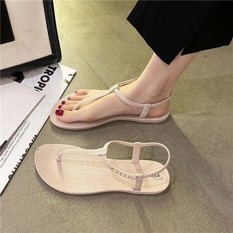 Summer Womens Bohemian Sandals Flat Flip Flops Casual Beach Shoes Comfort Open Toe Outdoor Slippers