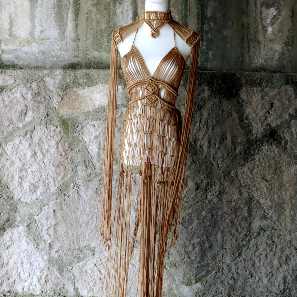 Handmade Crochet Knitted Women Cover Ups Tassel Hollow Out 2 Piece Set 2024 Summer Holiday Outfits Elegant Beach Bathing Suit