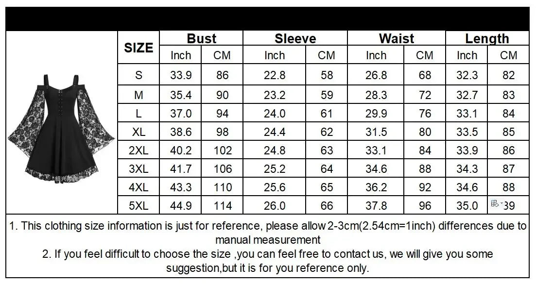 2022 New Gothic One-shoulder Lace Stitching Flared Sleeve Dress Literary Vintage Autumn Grunge Black A-line Dress Punk Partywear