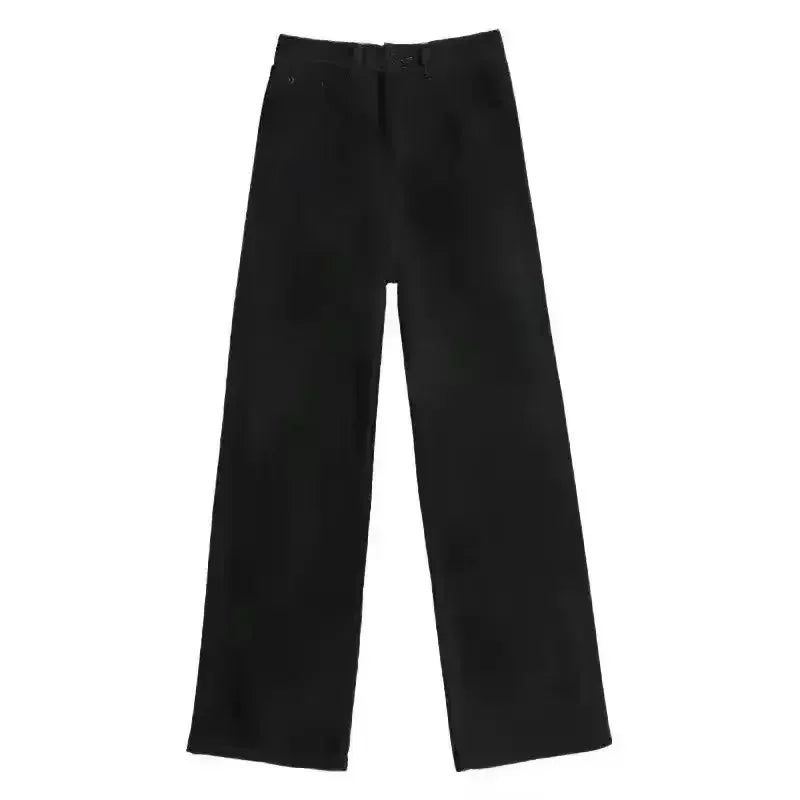 Popular Harajuku Buddha Brand Embroidery Heavy Industry Embroidery Jeans for Women's Autumn Simple Blue Wash Straight Pants