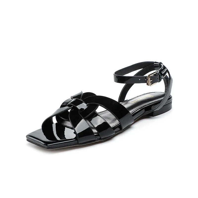 6.5CM Quality Woman Sandals Shoes Black Luxury Designer Slippers Girl Party Shoes Ladies Fashion Slides Brand Sandalia Mujer Red