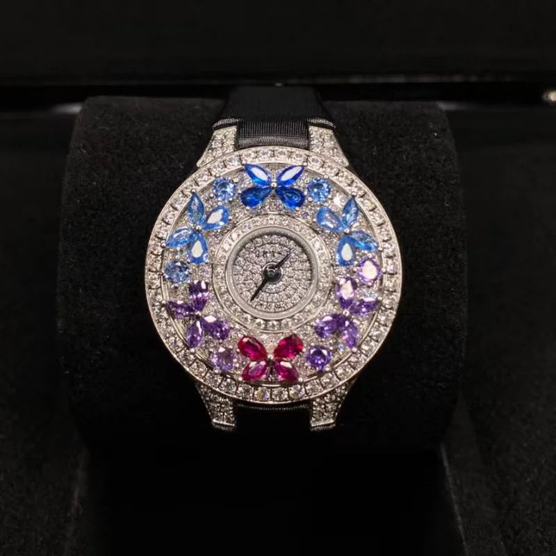 Luxury Colorful Women's Watch Quality Jewel Wristwatch Bracelet Elegant Timepiece for Ladies Luxury Brands Quartz Watches clock