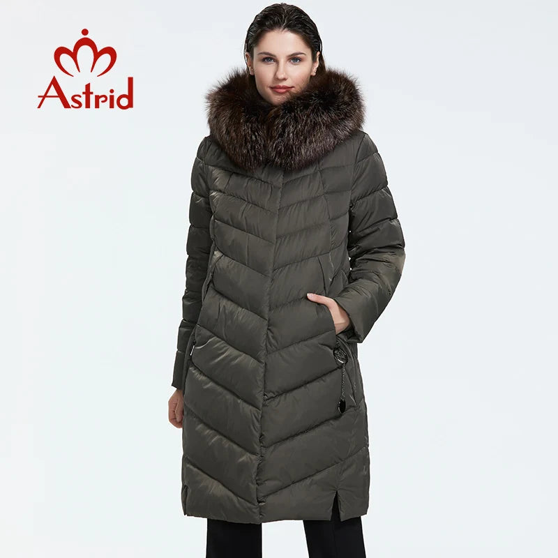 Astrid 2022 Winter new arrival down jacket women with a fur collar loose clothing outerwear quality women winter coat FR-2160