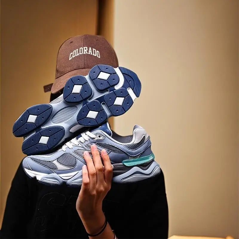 2025 Spring Clunky Sneaker Dad Shoes Lace up  Couple Running Shoes Mesh Breathable Casual Anti slip Sports Shoes Soft sole shoes