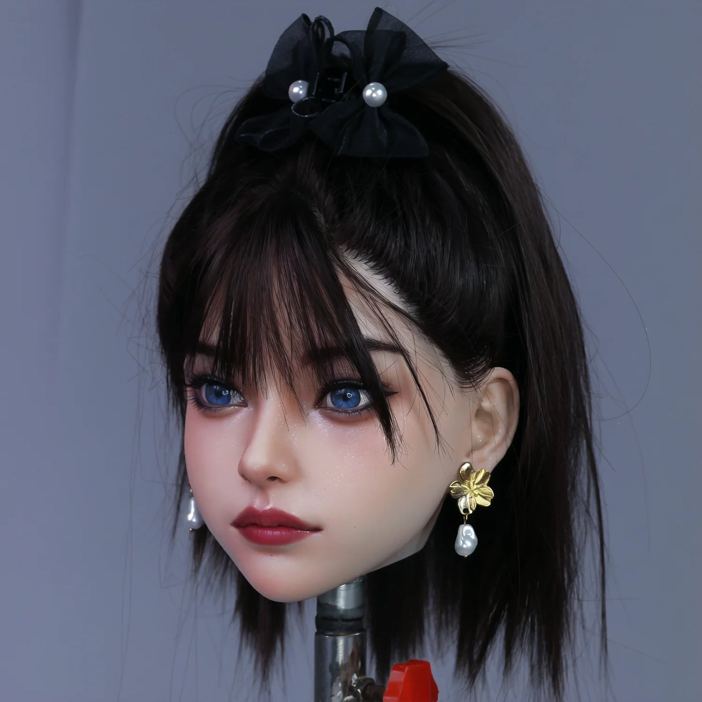 Full silicone head model, open design, special mouth channel, adult male toy, with hair and eyebrow transplantation technology,