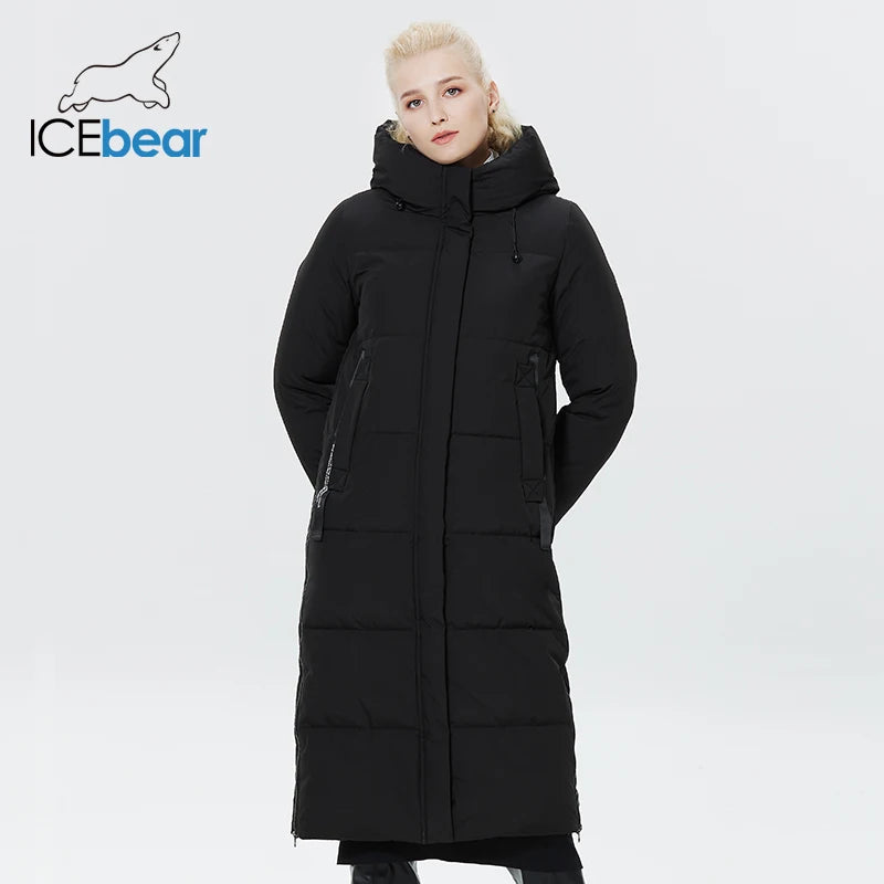 ICEbear-Women's Cotton Hooded Parkas, Long Cotton Coats, Windproof Clothes, Winter Jacket, New Fashion, 2023, GWD22580D
