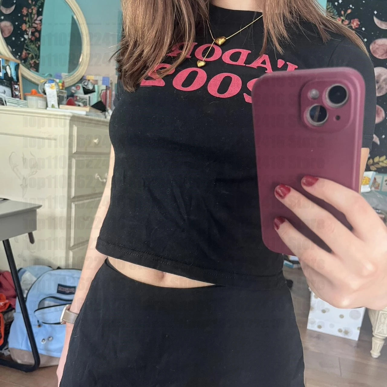 2000s American Goth Retro 90s Emo Japanese Y2k Letter T-shirt Trashy Vintage Harajuku Short Sleeve Baby Tee Clothes Crop Top Emo