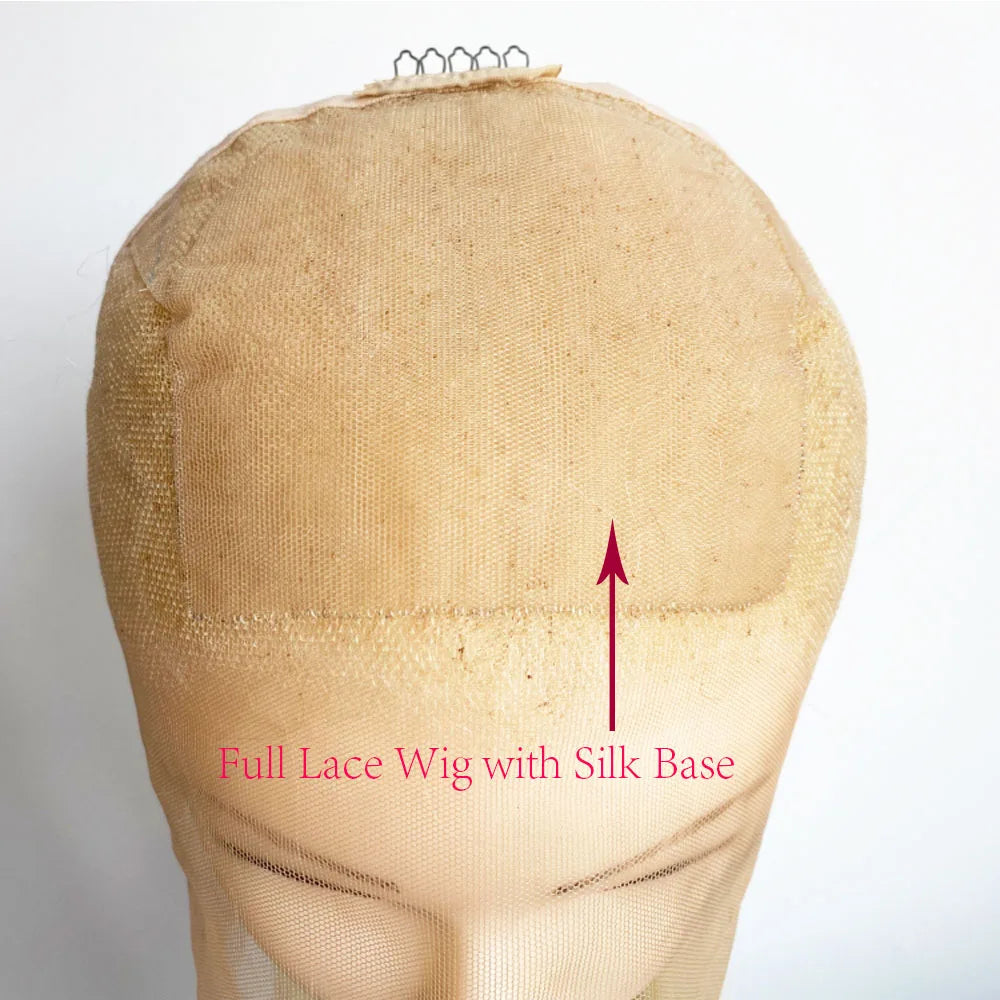 Silk Top Full Lace Wig Human Hair Light Blonde #613 Body Wave Remy Peruvian Hair Soft Silk Base Pre Plucked for Women