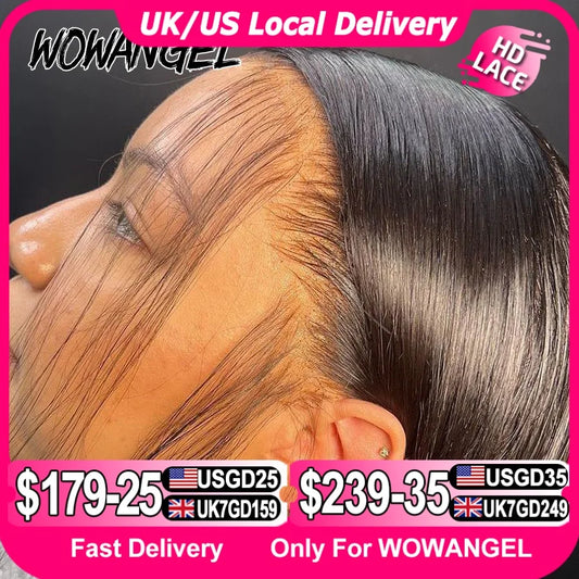 WOW ANGEL HD Lace Front Wigs 250% 13x6 HD Lace Front Wigs Straight Hair Invisible HD Lace Melt Skin HD Lace Front Human Hair Wig