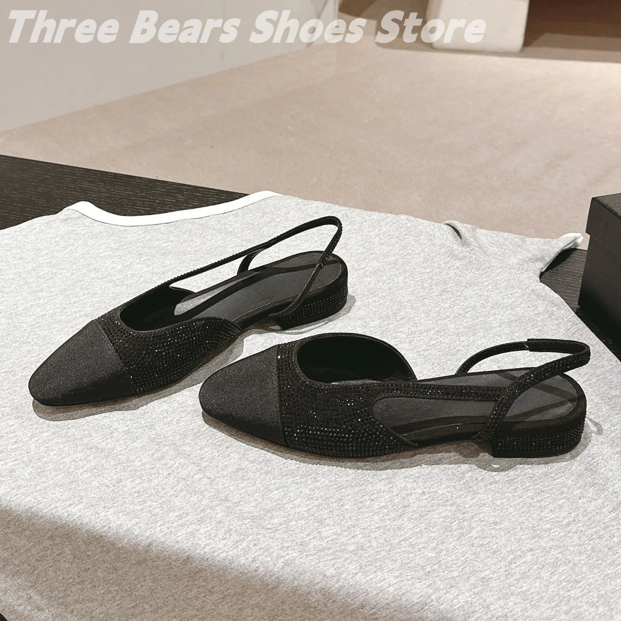 Crystal Mixed Colors Almond Shaped Toes Sling Back Zapatos Mujer Sheepskin Shallow Stiletto Heels Slip-on Woman Sandals 34-42