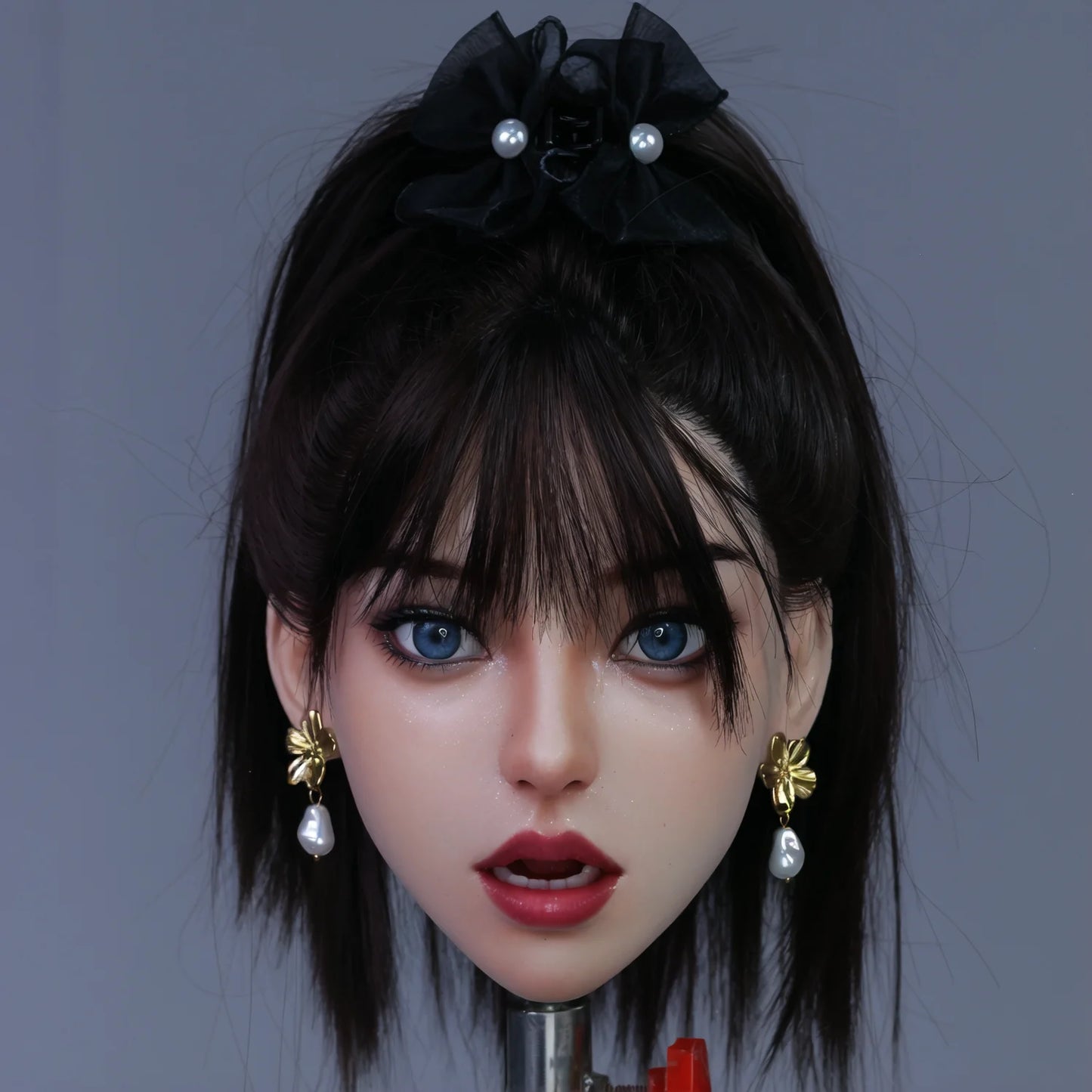 Full silicone head model, open design, special mouth channel, adult male toy, with hair and eyebrow transplantation technology,