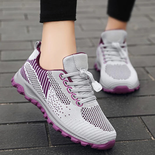 2025 Women Sneakers Fashion Platform Lace Up Casual Sports Shoes Comfortable Running Ladies Vulcanized Shoes Female Footwear