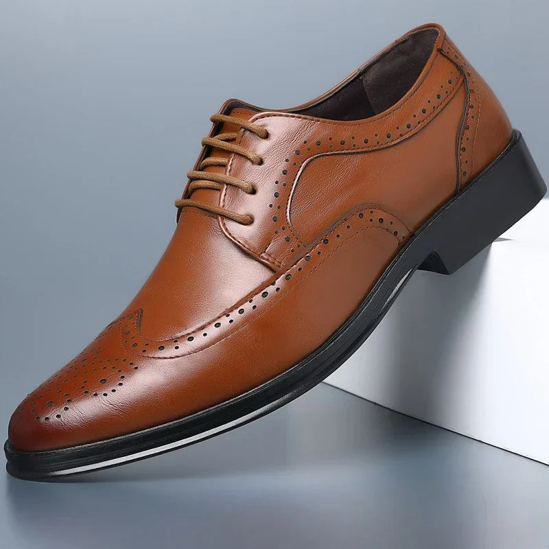 Handcrafted Men Oxford Shoes Business Dress Shoes New Classic Leather Shoes Party Wedding Shoe High Quality Lace-up Formal Shoe