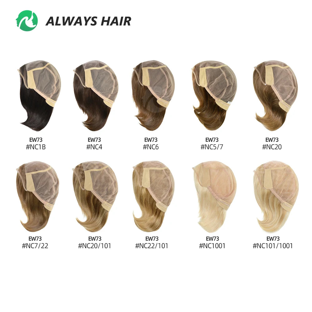 EW73- 6" European Virgin Hair Wig Natural French Lace Front Short Human Hair Women's Wigs
