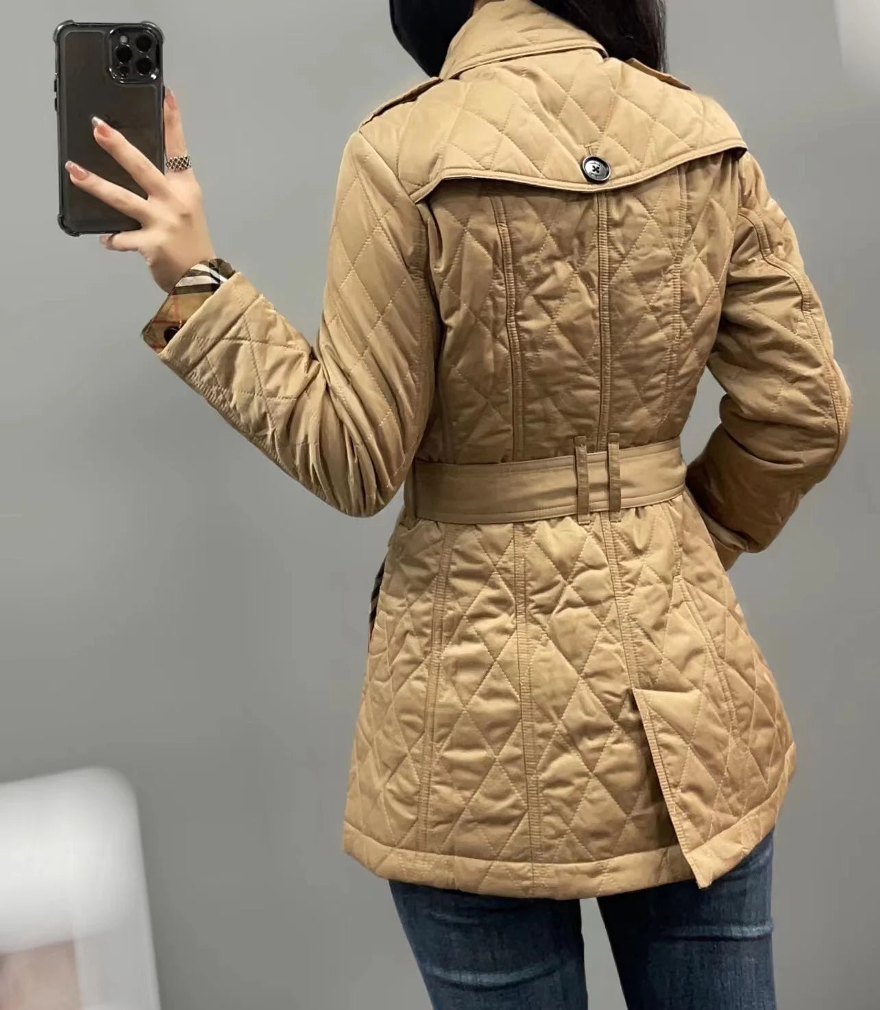 Luxury Quality Three Solid Color Cotton Long Sleeves Winter Coats Jacket For Women