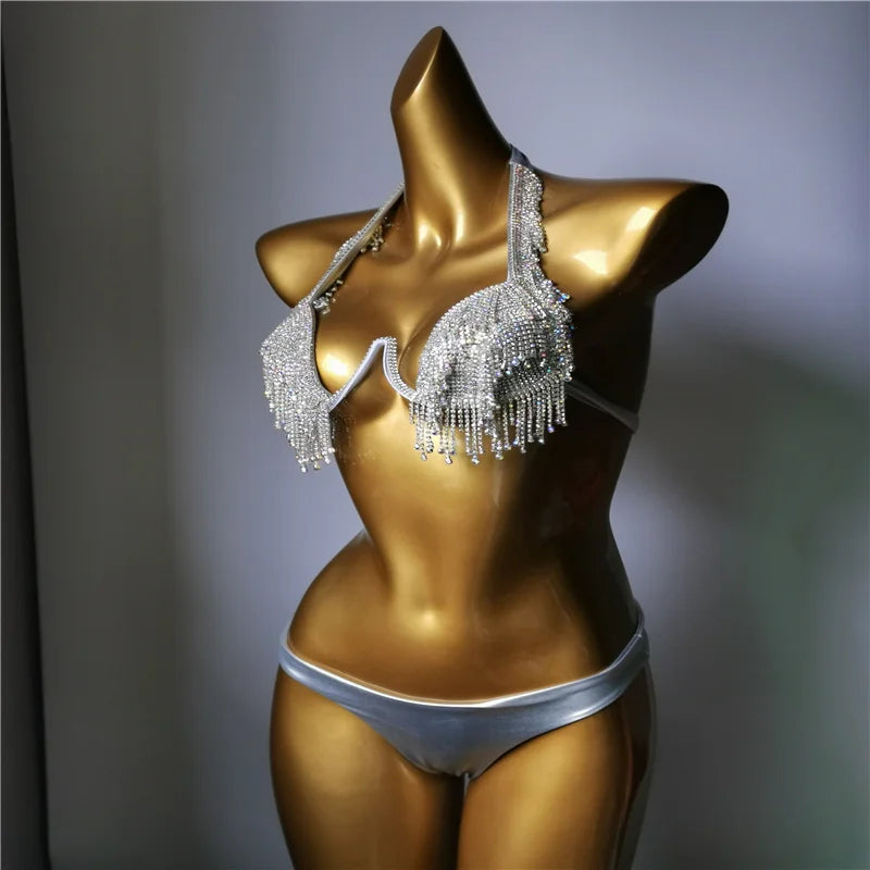 2022 venus vacation new style rhinestone bikini mature women swimwear diamond bling  bathing suit beachwear siamese stones biki