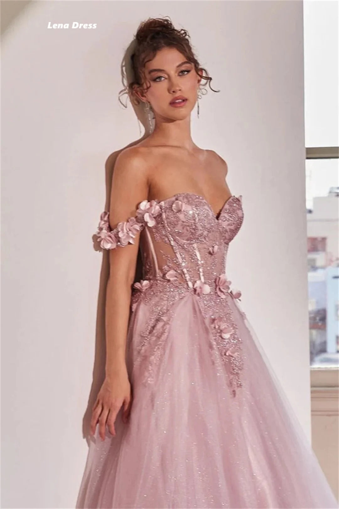 Lena Women's Elegant Dresses D/party Customization Flower Embroidery Luxury Evening Dresses 2025 Party Dress for Wedding Prom