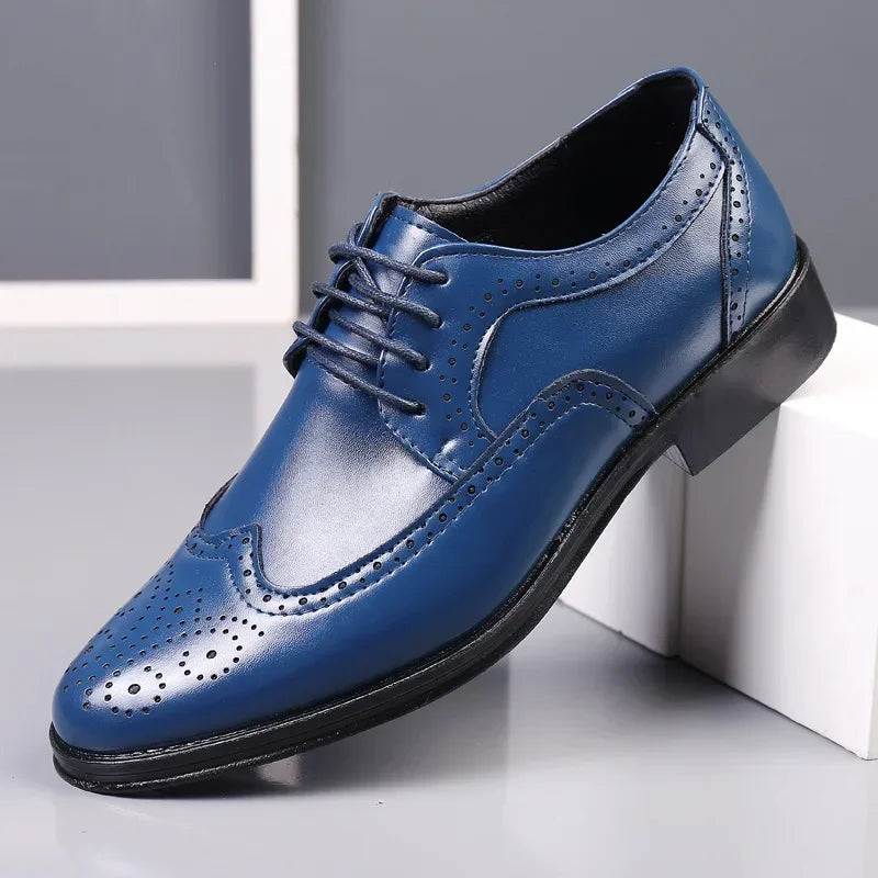 Handcrafted Men Oxford Shoes Business Dress Shoes New Classic Leather Shoes Party Wedding Shoe High Quality Lace-up Formal Shoe