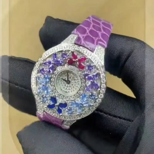 Luxury Colorful Women's Watch Quality Jewel Wristwatch Bracelet Elegant Timepiece for Ladies Luxury Brands Quartz Watches clock