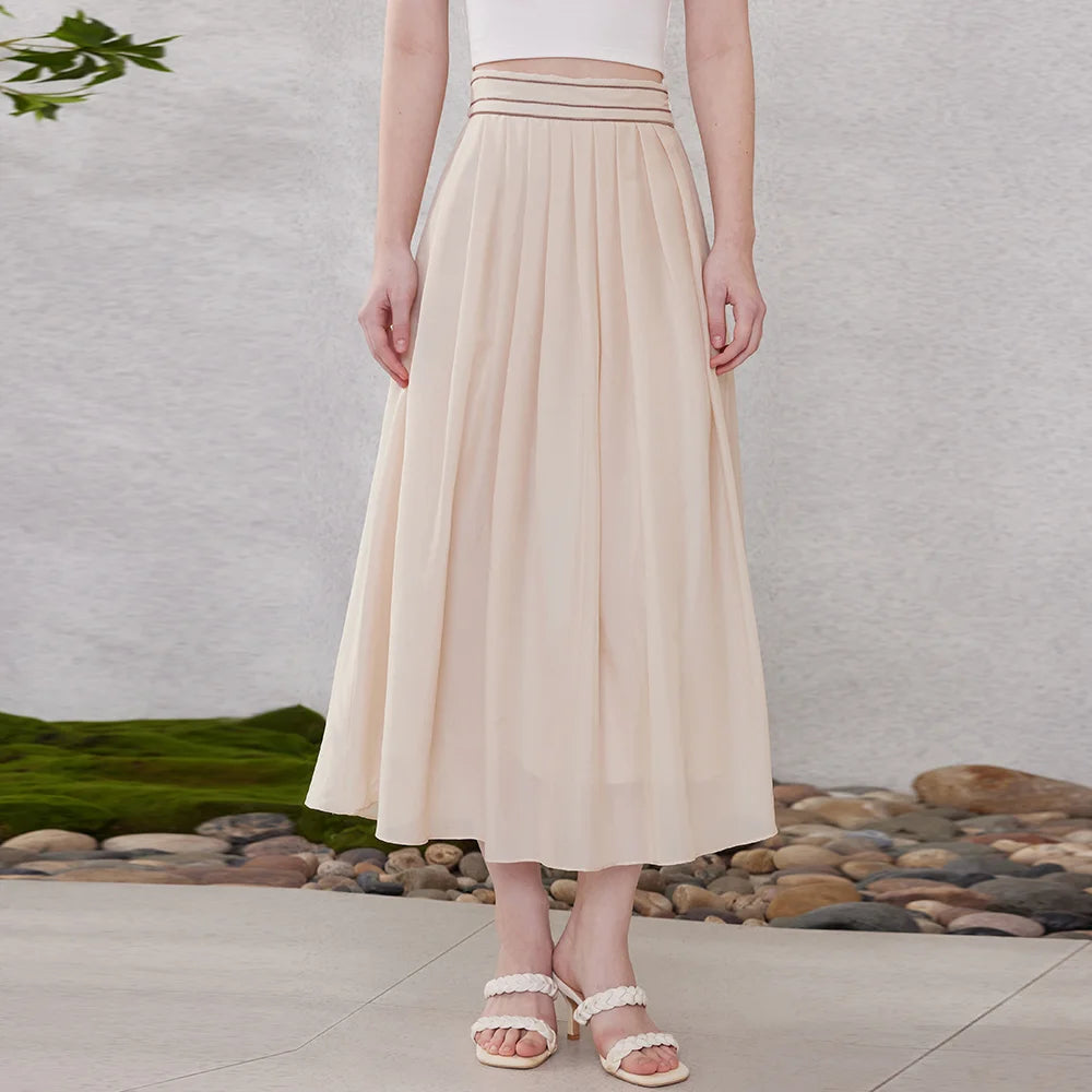 K1639W Luxurious Buand Clothes Supplier Ladies Acetate Silk Skirts Womens Clothing in Stock