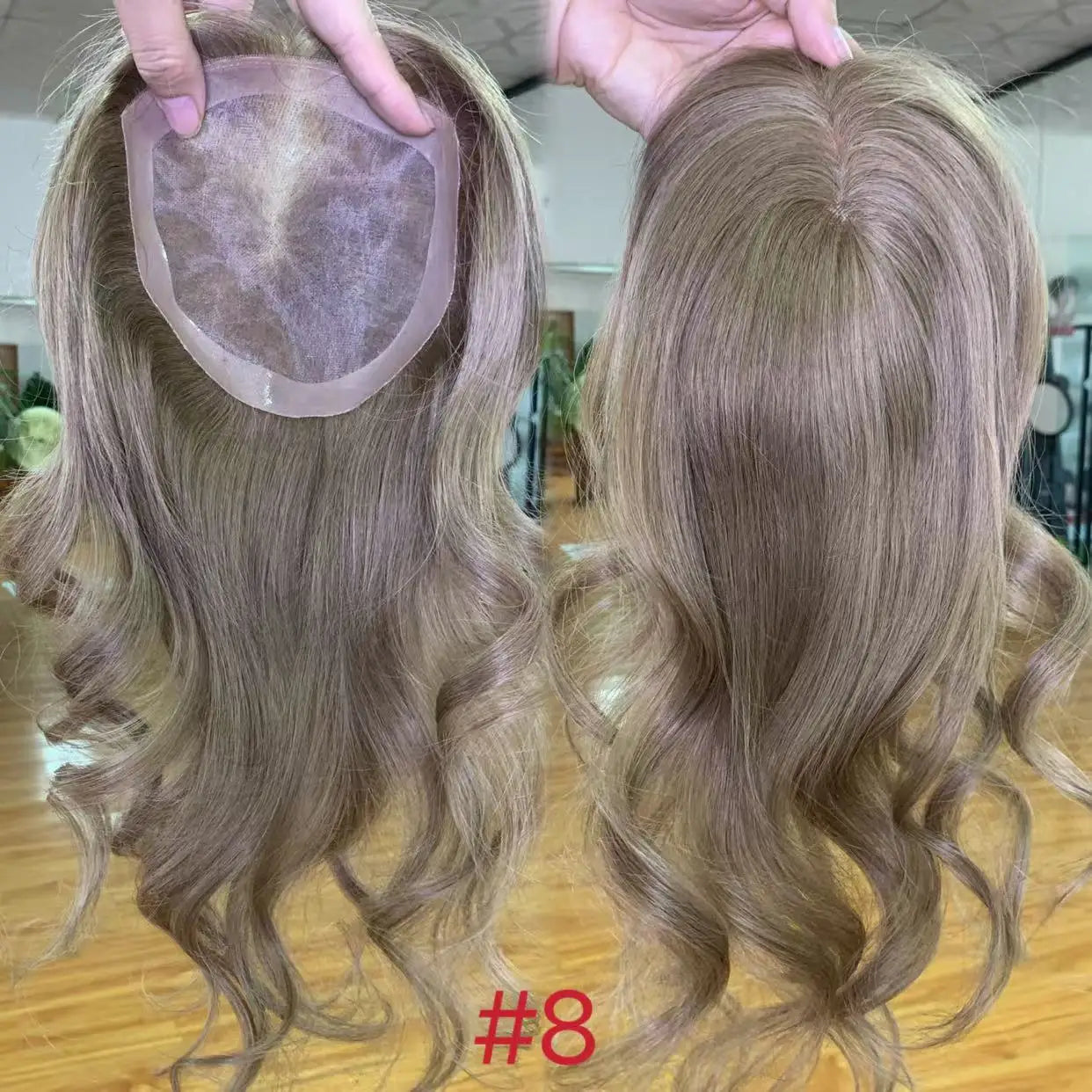 MONO Lace Toppers 6*6 inch Size European Raw Hair Women Toupee Invisible Free Part Hair Toppers Hair Extension