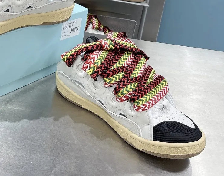 New Designer Slippers Sneakers Flat Shoes Women Luxury Brand Trainer Lace Up Men Top Quality Thick Laces Skateboard Shoes Unisex