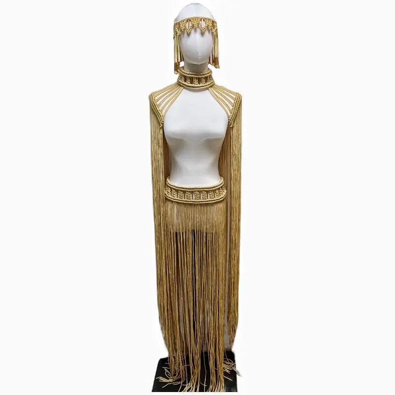 Tassel Hand Crochet Knitted Women Bikini Cover Ups 2023 Summer Holiday Beach Bathing Suit Sexy Hollow Out Skirts Matching Set