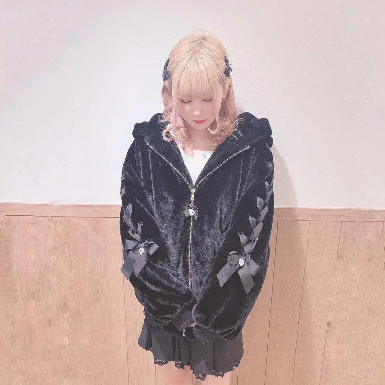 High Quality Japanese Winter New Sweet Cute Mine Cute Rabbit Ear Plush Cotton Coat Jacket Girl Lolita Fur Coats Women Parkas