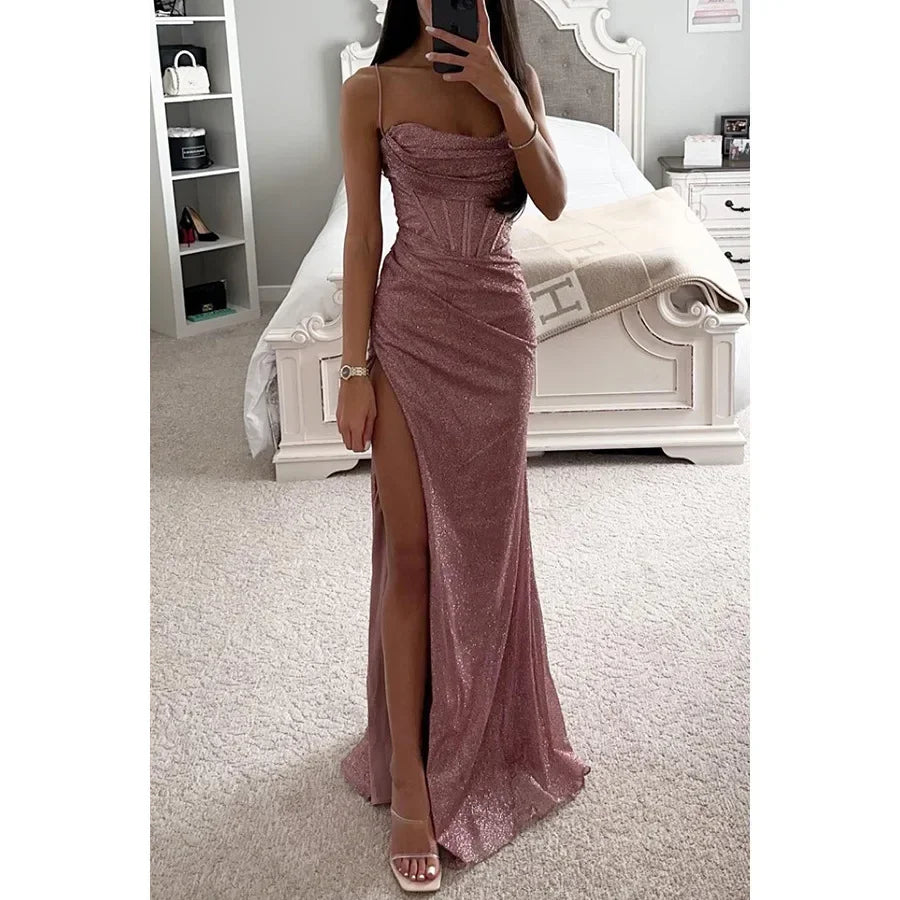 Fashionable Long Dress New Style Party Casual Loose Slit Women's Dress Elegant Evening Gown Wedding Important Occasions
