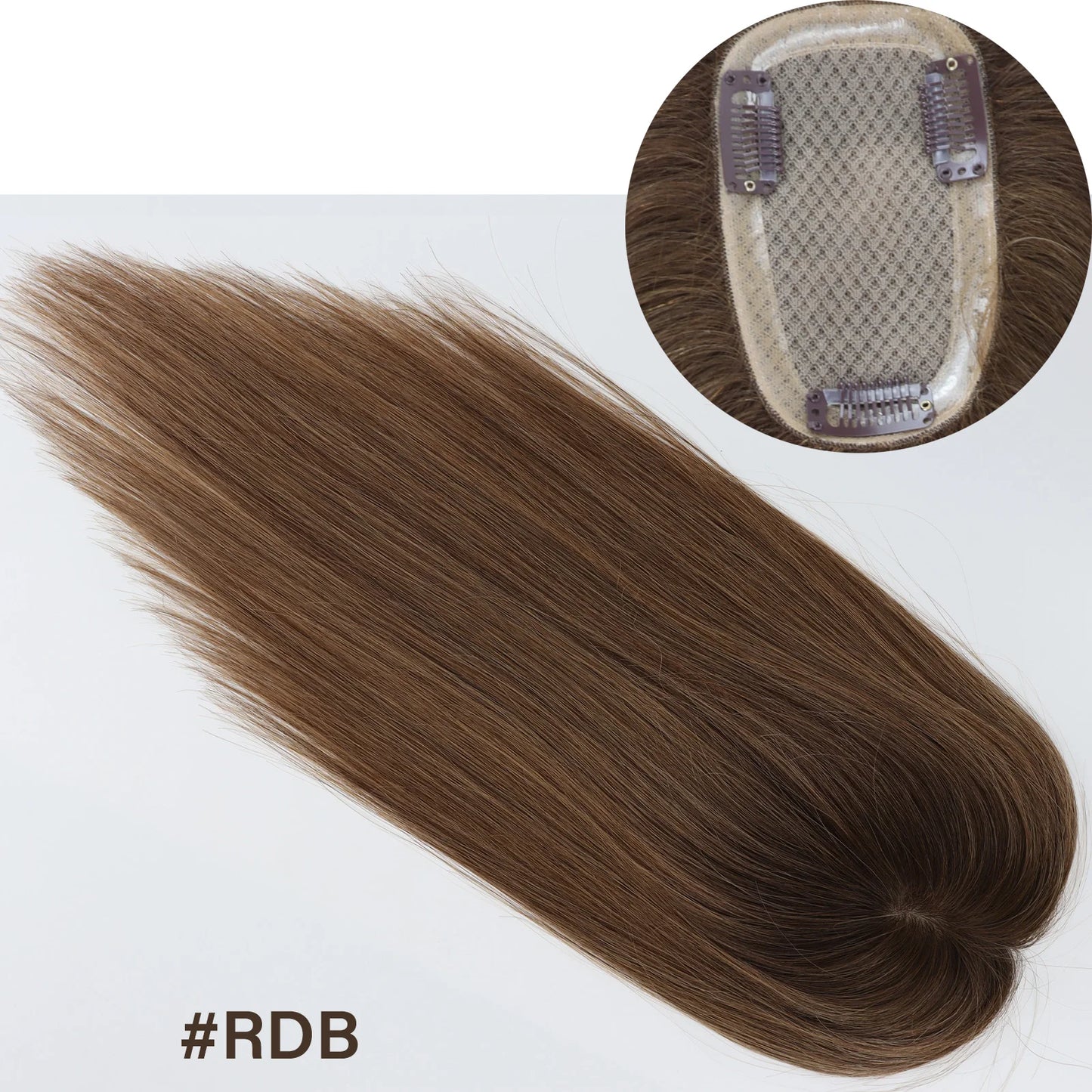 8x12cm Human Hair Topper Silk Top Remy European Hair Full Hand Made Silk Base Soft Breathable with Clips in Various Color Choice