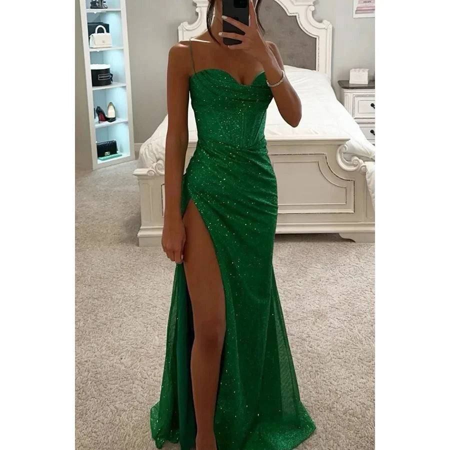 Fashionable Long Dress New Style Party Casual Loose Slit Women's Dress Elegant Evening Gown Wedding Important Occasions