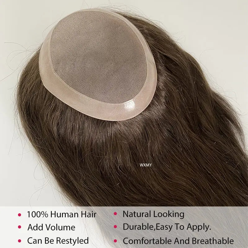 Fine Mono With Npu Base Women Topper Systems Long Straight Hair Toppers For Women 100% Remy Human Hair Wigs For Woman Hairpieces