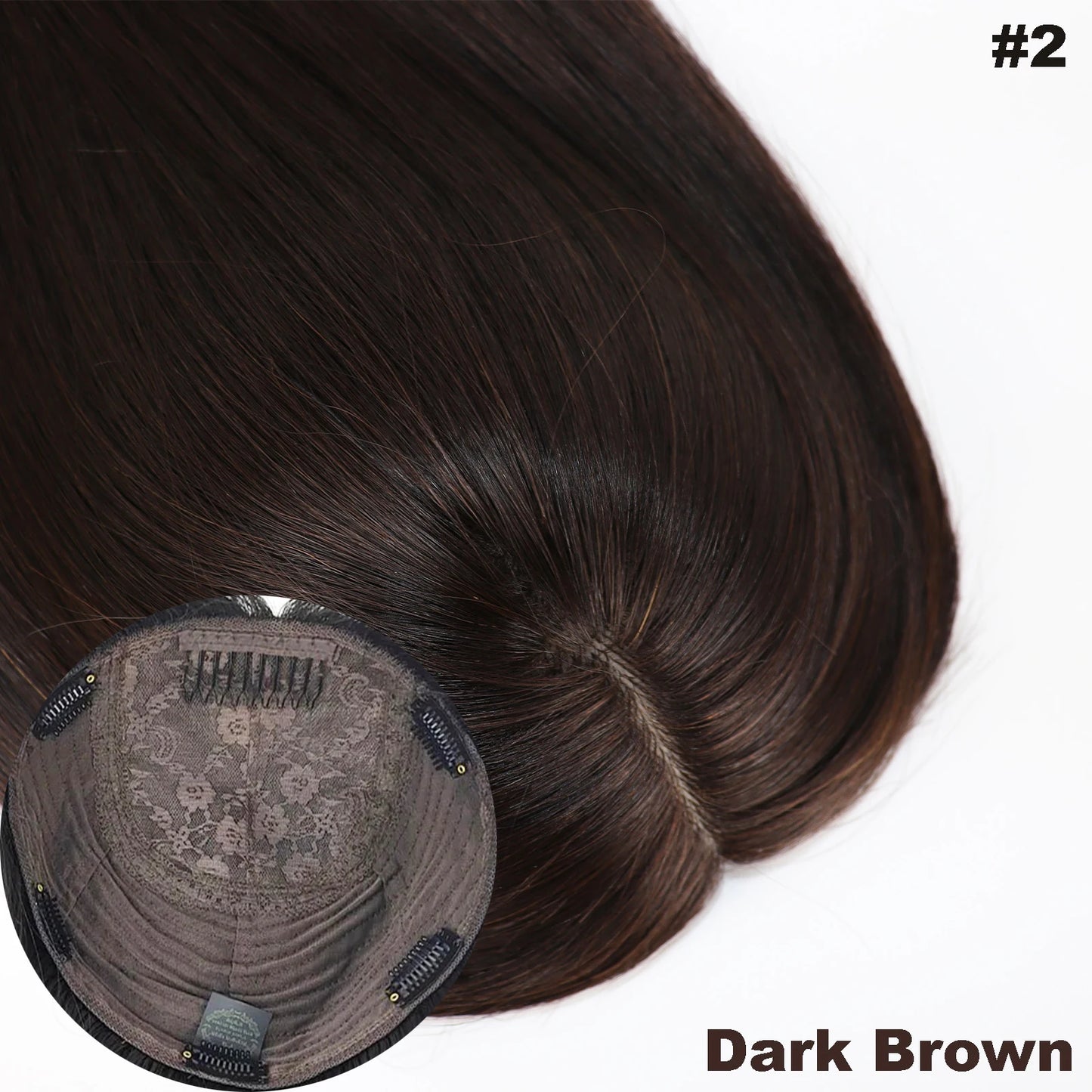 Dark Brown Jewish Topper Real Virgin European Human Hair Kosher Sheitels for White Women Silk Top Hairpieces Natural Scalp