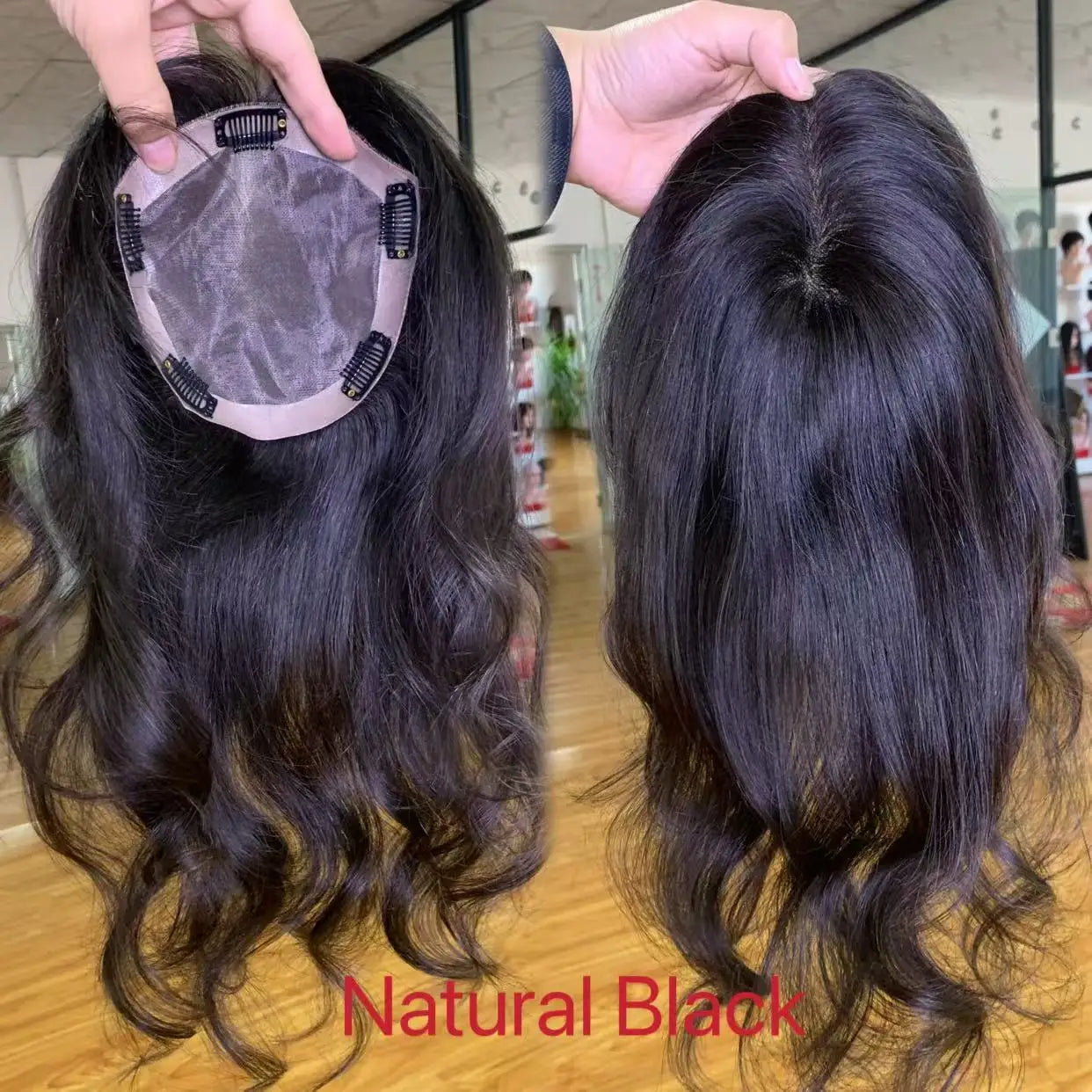 MONO Lace Toppers 6*6 inch Size European Raw Hair Women Toupee Invisible Free Part Hair Toppers Hair Extension