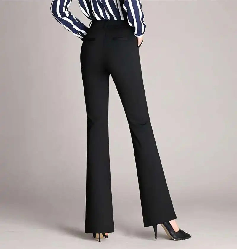 Ladies' business casual pants, comfortable office wear with pockets, elegant regular fit work pants