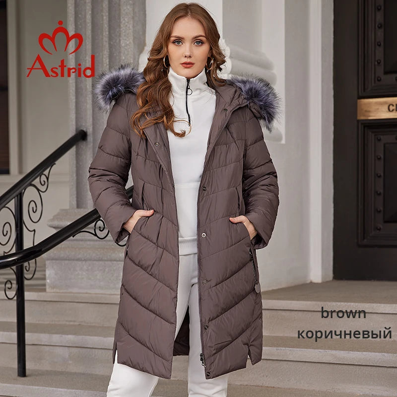 Astrid 2022 Winter new arrival down jacket women with a fur collar loose clothing outerwear quality women winter coat FR-2160