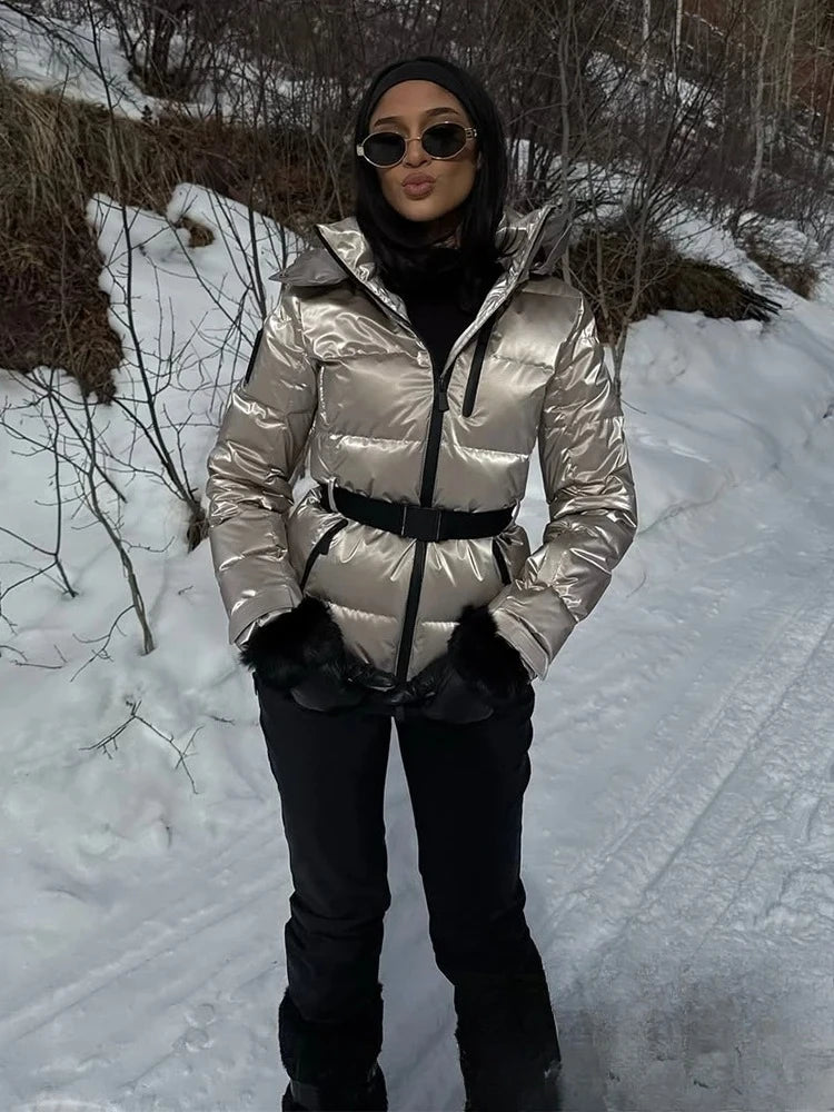 KONDALA Vintage Solid Women Oversized Jackets Zipper Sashes Hooded Pockets Thick Coats Fashion 2025 Autumn Winter Holiday Coats