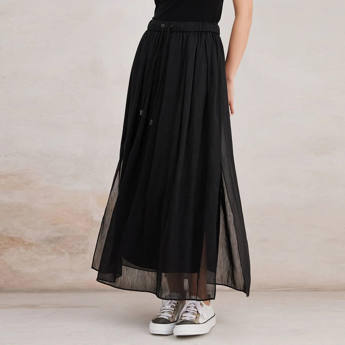 K3069W 75% linen 25% silk  High Quality Luxury Women's Clothing Spring Summer  skirts
