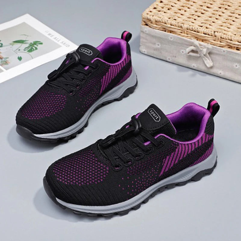 2025 Women Sneakers Fashion Platform Lace Up Casual Sports Shoes Comfortable Running Ladies Vulcanized Shoes Female Footwear