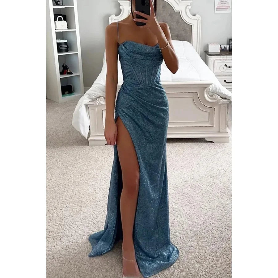Fashionable Long Dress New Style Party Casual Loose Slit Women's Dress Elegant Evening Gown Wedding Important Occasions