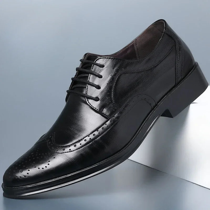 Handcrafted Men Oxford Shoes Business Dress Shoes New Classic Leather Shoes Party Wedding Shoe High Quality Lace-up Formal Shoe