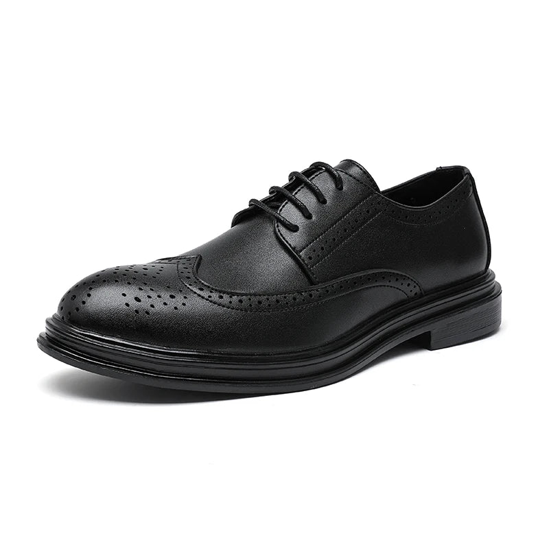 Genuine Leather Men's Dress Shoes Lace-Up Men Big Size 38-46 Casual Shoes Handmade Classic Men Footwear for Wedding Male Oxfords